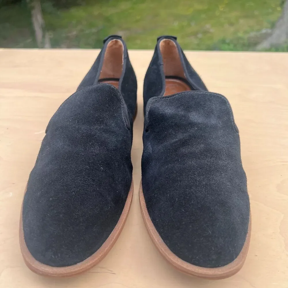 Franco Sarto Women's JEELA Black Slipper Leather Low Heel Slip On Shoes Used 9